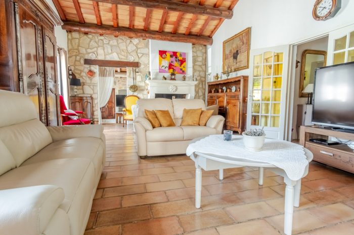 Second salon avec cheminée provençale